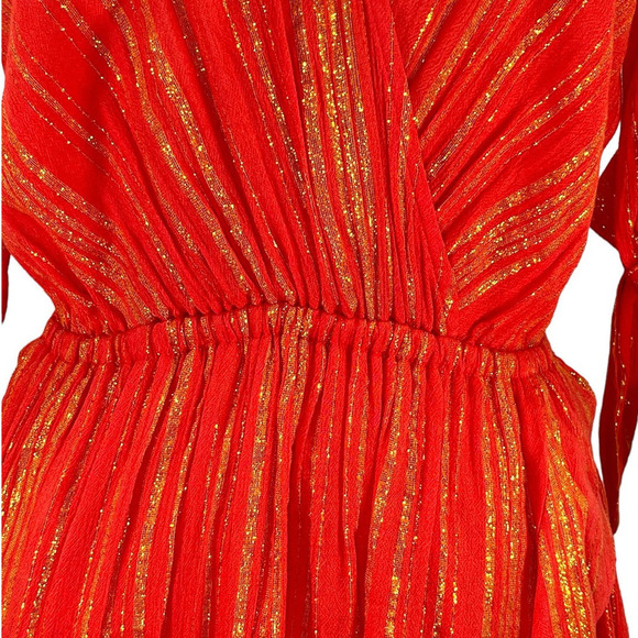 Michael Kors NWT Metallic Crepe Wrap-Effect Dress XS - Picture 7 of 16